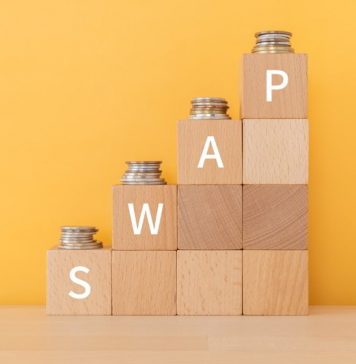 Inwestowanie w indeksy i surowce bez kosztów SWAP – czy to możliwe? Drewniane klocki ze stosami monet w napisem SWAP